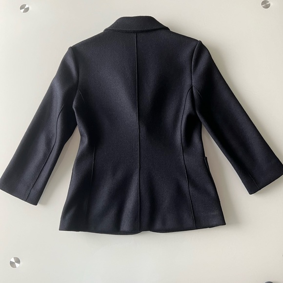 The Row Navy Blue Virgin Wool Blend Blazer w/ 3/4 Sleeves, Size 6 - Picture 4 of 8